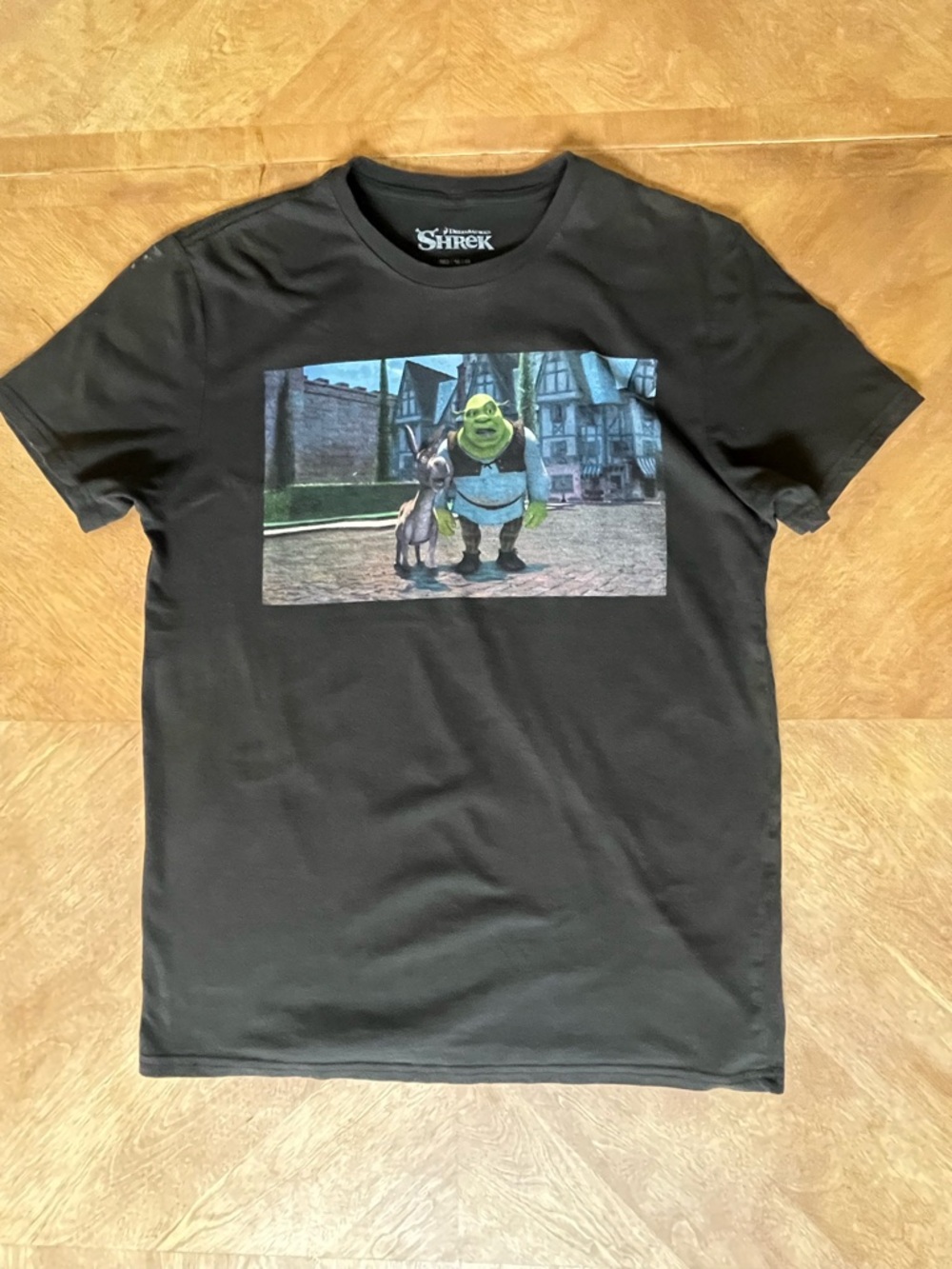 DreamWorks Shrek Men’s Medium Black Graphic T-Shirt Shrek & Donkey Movie Tee